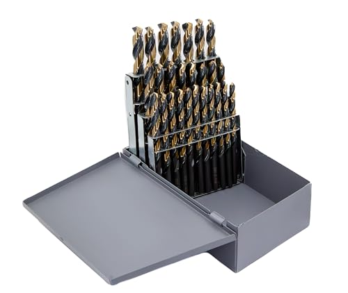 Drill America - KFD15J-SET 15-teiliges Hochleistungs-Schnellarbeitsstahl-Bohrer-Set mit schwarzer und goldener Oberfläche, KFD-Serie. von Drill America