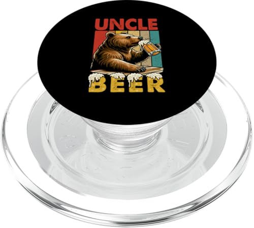 Vintage Retro Uncle Beer Father's Day Bear Drinking Beer PopSockets PopGrip für MagSafe Vintage Retro Uncle Beer Father's Day Bear Drinking Beer PopSockets PopGrip für MagSafe von Drinking Beer Father's Day Costume