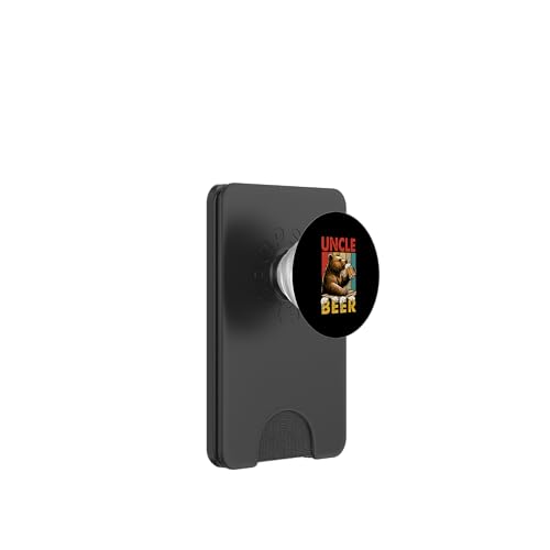 Vintage Retro Uncle Beer Father's Day Bear Drinking Beer PopSockets PopWallet für MagSafe Vintage Retro Uncle Beer Father's Day Bear Drinking Beer PopSockets PopWallet für MagSafe von Drinking Beer Father's Day Costume