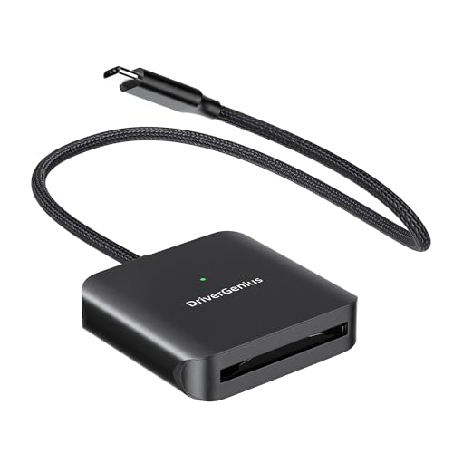 DrverGenius USB 3.2 Gen 1 Typ-C CFast 2.0 Kartenleser - CFast2.0 Lesegerät für DSLR Kamera, Kabellänge 30cm, Metall (HB083-C) von DriverGenius