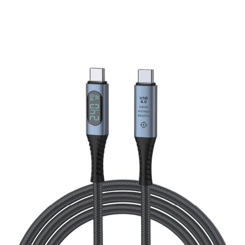 DroiX USB 4.0 Typ-C Kabel | 40Gbps Daten, 240W Leistung | 8K @ 60Hz Bilder | Thunderbolt 3 und 4 | 1,5M | Hochkompatibel von DroiX