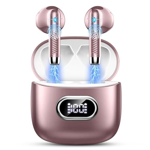 Bluetooth 5.3 Kopfhörer In Ear Kopfhörer Kabellos Bluetooth mit 4 ENC Mic, 2023 Neue Kabellose Kopfhörer 42H Deep Bass Wireless Kopfhörer Noise Cancelling Earbuds, IP7 Wasserdicht Ohrhörer LED Anzeige von Drsaec