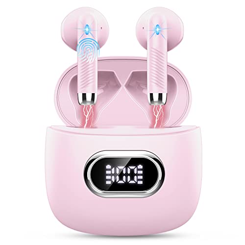 Bluetooth 5.3 Kopfhörer In Ear Kopfhörer Kabellos Bluetooth mit ENC Dual Mic, 2022 Kabellose Kopfhörer 42H Deep Bass Wireless Kopfhörer Noise Cancelling Earbuds, IP7 Wasserdicht Ohrhörer, LED Anzeige von Drsaec