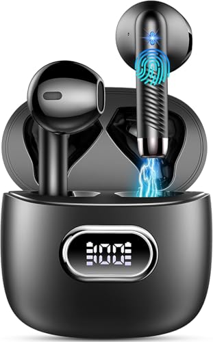 Bluetooth 5.3 Kopfhörer In Ear Kopfhörer Kabellos Bluetooth mit ENC Dual Mic, 2022 Kabellose Kopfhörer 42H Deep Bass Wireless Kopfhörer Noise Cancelling Earbuds, IP7 Wasserdicht Ohrhörer, LED Anzeige von Drsaec