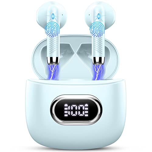 Bluetooth 5.3 Kopfhörer In Ear Kopfhörer Kabellos Bluetooth mit ENC Dual Mic, Kabellose Kopfhörer 42H Deep Bass Wireless Kopfhörer Noise Cancelling Earbuds, IP7 Wasserdicht Ohrhörer, LED Anzeige von Drsaec