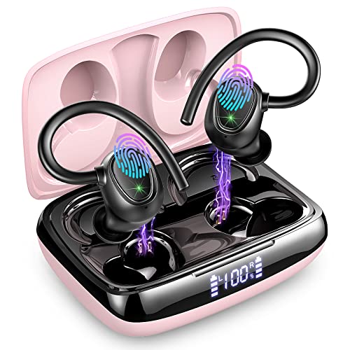 Bluetooth 5.3 Kopfhörer Sport, 2024 Upgrade Kopfhörer Kabellos In Ear Kopfhörer Bluetooth Stereo Bass, 48H Ohrhörer Komfort Fit Wireless Earbuds mit LED Ladebox, IP7 Wasserdicht Sportkopfhörer CVC8.0 von Drsaec