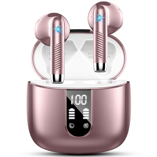 Bluetooth 5.4 Kopfhörer, In Ear Kopfhörer Kabellos Bluetooth 2025 Neu Kabellose Kopfhörer mit 4 ENC Mic, Noise Cancelling Earbuds 48Std Tiefer Bass, USB-C, IP7 Wasserdicht Sport Ohrhörer, LED-Anzeige von Drsaec