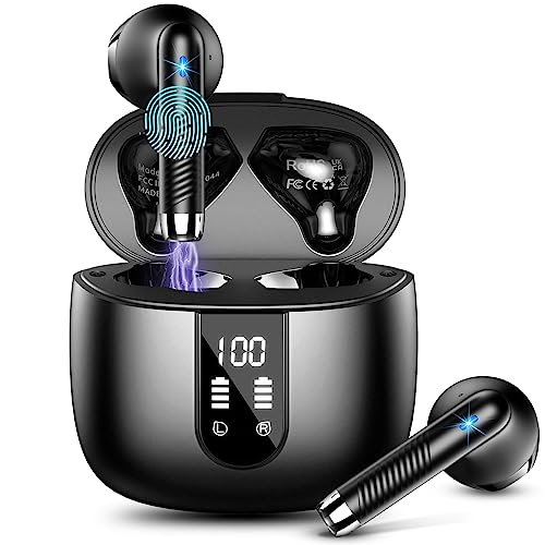 Bluetooth Kopfhörer, In Ear Kopfhörer Kabellos Bluetooth 5.3 Kabellose Kopfhörer mit 4 Mic, 2023 Neue ENC Noise Cancelling Wireless Earbuds 48H Tiefer Bass, IP7 Wasserdicht Ohrhörer LED-Anzeige USB-C von Drsaec