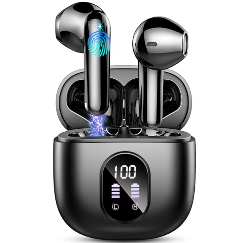 Bluetooth Kopfhörer, Kopfhörer Kabellos Bluetooth 5.3 In Ear Kopfhörer Bluetooth mit 4 Mic, 50H Kabellose Kopfhörer ENC Noise Cancelling, Tiefer Bass Earbuds IP7 Wasserdicht Ohrhörer, LED-Anzeige-2024 von Drsaec