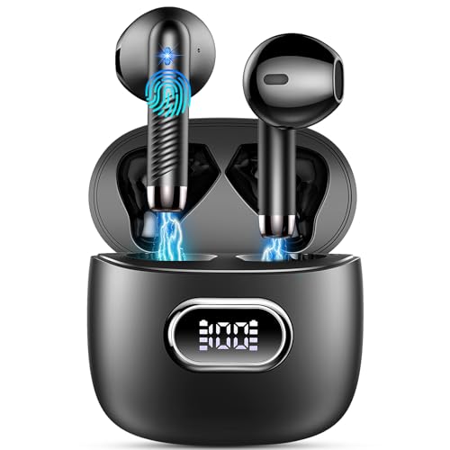 Bluetooth Kopfhörer, Kopfhörer Kabellos Bluetooth 5.3 In Ear Kopfhörer mit 4 HD Mic, 2024 Kabellose Kopfhörer 42Std ENC Noise Cancelling Earbuds Tiefer Bass, IP7 Wasserdicht Ohrhörer LED-Anzeige USB-C von Drsaec