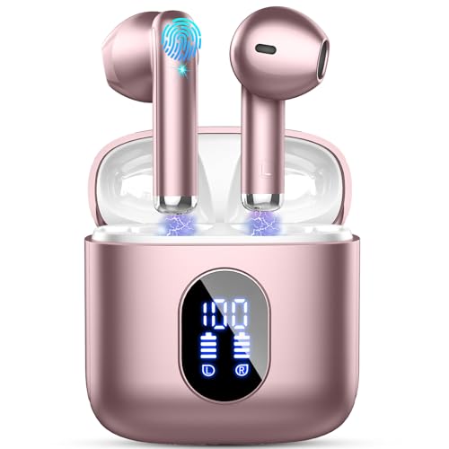 Bluetooth Kopfhörer, Kopfhörer Kabellos Bluetooth 5.4 In Ear Kopfhörer mit 4 HD Mic, 2025 Kabellose Kopfhörer 30Std ENC Noise Cancelling Earbuds Tiefer Bass, IP7 Wasserdicht Ohrhörer LED-Anzeige von Drsaec