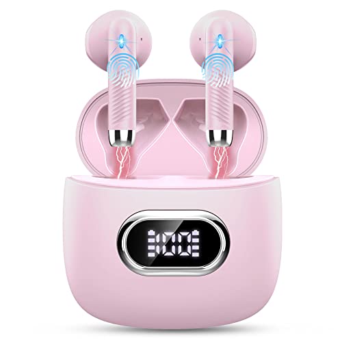 Drsaec J52 Bluetooth In-Ear Kopfhörer, HD Mic, Mini Wireless Stereo HiFi, Geräuschunterdrückung, LED Display, USB-C, IP7 Wasserdicht, Rosa, für iOS & Android Drsaec J52 Bluetooth In-Ear Kopfhörer, HD Mic, Mini Wireless Stereo HiFi, Geräuschunterdrückung, LED Display, USB-C, IP7 Wasserdicht, Rosa, für iOS & Android von Drsaec