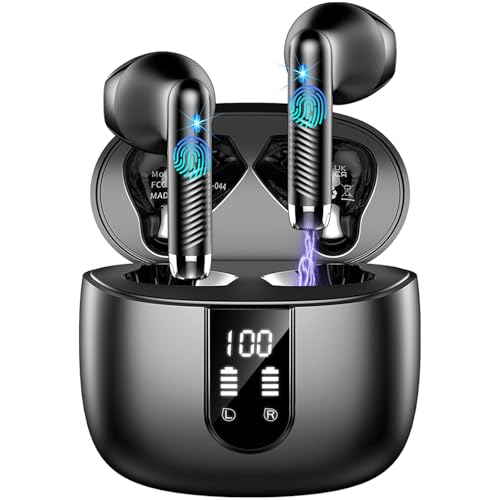 Kopfhörer Kabellos Bluetooth 5.4, Bluetooth Kopfhörer In Ear 2025 Kabellose Kopfhörer Tiefer Bass, ENC Noise Cancelling Mic Wireless Earbuds 56Std Wireless Ohrhörer, IP7 Wasserdicht/USB-C/LED-Anzeige von Drsaec