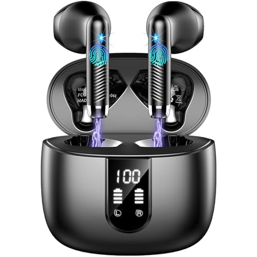Kopfhörer Kabellos Bluetooth 5.4, Bluetooth Kopfhörer In Ear 2025 Kabellose Kopfhörer Tiefer Bass, ENC Noise Cancelling Mic Wireless Earbuds 56Std Wireless Ohrhörer, IP7 Wasserdicht/USB-C/LED-Anzeige von Drsaec