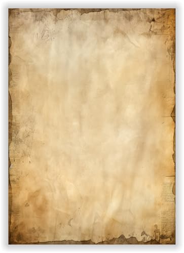 Vintage Papier, DIN A4, 120g/qm Qualität, 25 Blätter, Beidseitig Bedruckbar, Mittelalter Papier, Urkunden, Schatzkarten, Briefpapier - Bastelpapier für Karten, Geburtstag, Geschenke, Made in Germany Vintage Papier, DIN A4, 120g/qm Qualität, 25 Blätter, Beidseitig Bedruckbar, Mittelalter Papier, Urkunden, Schatzkarten, Briefpapier - Bastelpapier für Karten, Geburtstag, Geschenke, Made in Germany von Druck-Geschenk