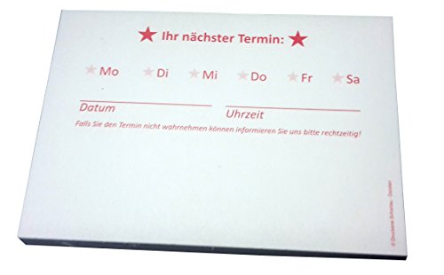 10 x Terminblöcke Terminblock Nr.4 -Terminzettel Termine - Praxis Studio Ärzte Frisör, Maniküre (22680_23K) von Druckerei Scharlau
