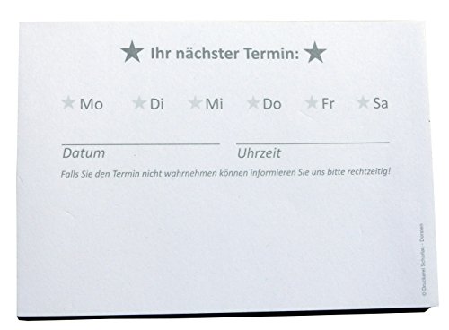 10 x Terminblöcke Terminblock Nr.4 -Terminzettel Termine - Praxis Studio Ärzte Frisör, Maniküre (22680_96N) von Druckerei Scharlau