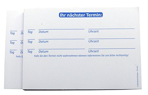 10 x Terminblöcke Terminblock Nr.6 -Terminzettel Termine - Praxis Studio Ärzte Frisör, Maniküre (22682_39K) von Druckerei Scharlau