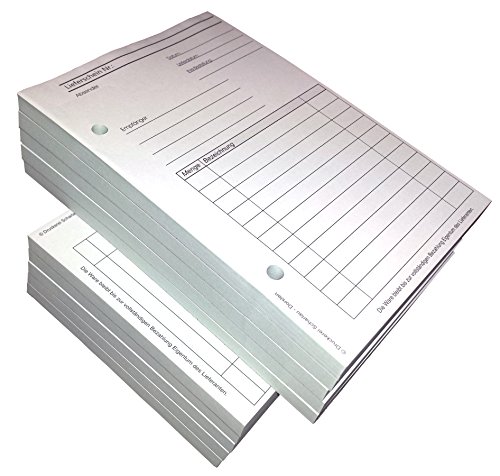 10x Lieferscheinblock Block Lieferschein DIN A5, 2-fach selbstdurchschreibend,2x50 Blatt weiß/grün - gelocht (22430) von Druckerei Scharlau