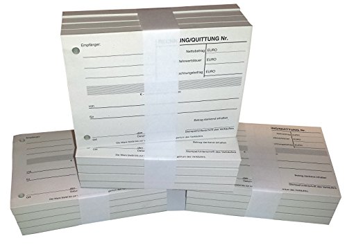 16x Block Quittung - Quittungsblock RECYCLINGPAPIER - 100 Blatt DIN A6 Hochformat - gelocht - (22358) von Druckerei Scharlau