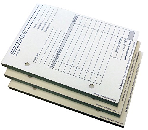 1x Block Rechnung/Quittung - Quittungsblock - 3 x 30 Blatt DIN A6 hoch - gelocht - SD -durchschreibend (22503) von Druckerei Scharlau