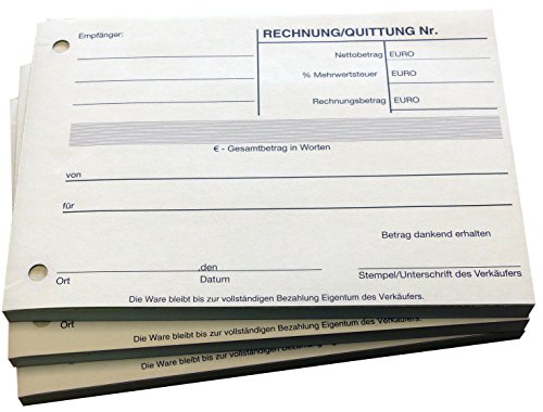 1x Quittungsblock selbstdurchschreibend - Quittung 2 x 40 Blatt DIN A6 - gelocht - (22403) von Druckerei Scharlau