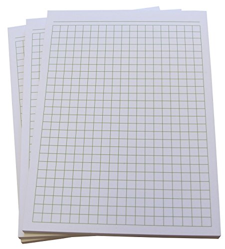 4x Notiz-Block kariert 5mm Kästchen - Notizen - 50 Blatt, DIN A6, 50 Blatt, Qualitäts-Offset-Papier 80g/m² - Dunkelgrün (22393) von Druckerei Scharlau