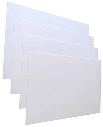 75x Weiße Blanko-Briefkarten, Postkarten Leinenstruktur (BEIDSEITIG), DIN Lang, 246g/m² (22763) von Druckerei Scharlau