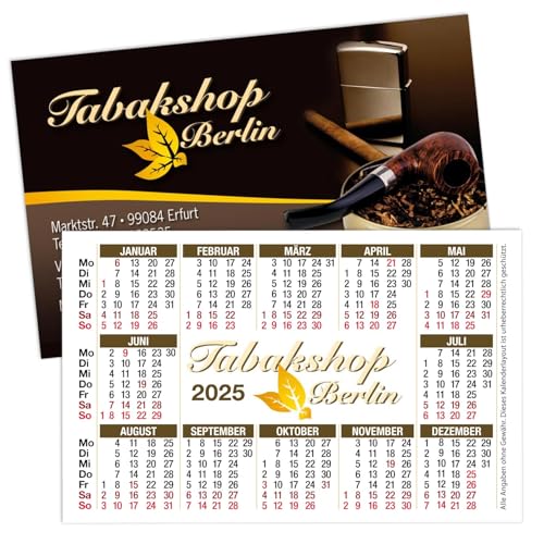 100 x Taschenkalender 2024 85x54mm, einseitig Ihre Werbung/Visitenkarte 4-farbig und Kalender rückseitig von Druckspezialist
