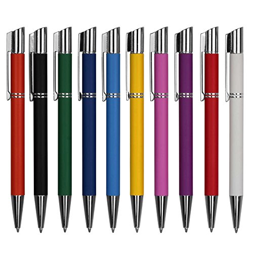 Druckspezialist 25 Stück Kugelschreiber Malina VIOLETT aus Metall inklusive Gravur einseitig nach Ihren Wünschen (alle Stifte gleiche Gravur) von Druckspezialist