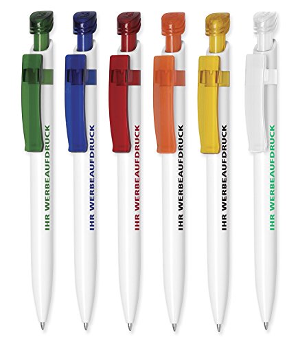 Kugelschreiber POLO 500 Stück gelb mit Werbedruck Werbekugelschreiber Druck Werbung Logo inkl. gratis Gestaltung von Druckspezialist