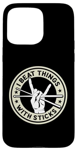 Ich schlage Dinge mit Stöcken für einen Schlagzeuger Hülle für iPhone 15 Pro Max von Drum Set Percussion Design For A Drummer