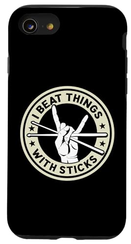 Ich schlage Dinge mit Stöcken für einen Schlagzeuger Hülle für iPhone SE (2020) / 7 / 8 von Drum Set Percussion Design For A Drummer
