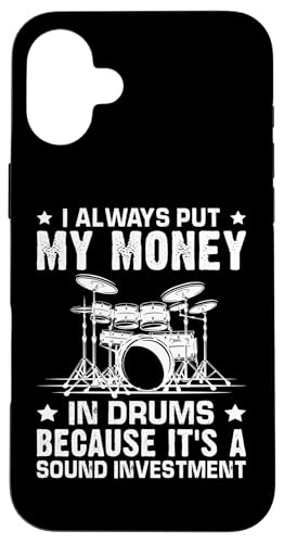 Mein Geld in Schlagzeug für einen Schlagzeuger Hülle für iPhone 16 Plus Mein Geld in Schlagzeug für einen Schlagzeuger Hülle für iPhone 16 Plus von Drum Set Percussion Design For A Drummer