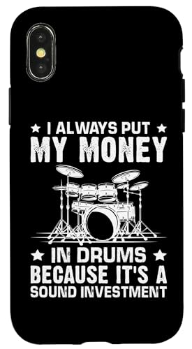 Mein Geld in Schlagzeug für einen Schlagzeuger Hülle für iPhone X/XS Mein Geld in Schlagzeug für einen Schlagzeuger Hülle für iPhone X/XS von Drum Set Percussion Design For A Drummer