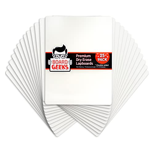 Board Geeks 25 Mini-Whiteboards Set - Doppelseitige Tafeln für Kinder, Lehrer und Schüler - Weißbrett Set - 22x30 cm von Board Geeks