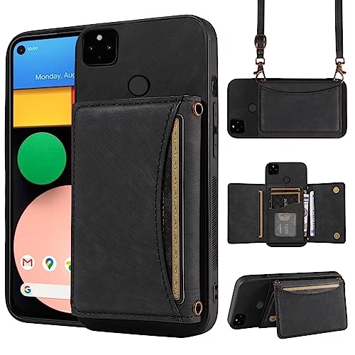 Pixel4a5G UW Pixel4a 5G 6.2 Schutzhülle mit Schultergurt und Lederfach für Kreditkartenfächer, schlanker Ständer, Handy-Zubehör Pixel4a5G UW Pixel4a 5G Pixel A4 G5 4a5G, Mädchen, Schwarz Pixel4a5G UW Pixel4a 5G 6.2 Schutzhülle mit Schultergurt und Lederfach für Kreditkartenfächer, schlanker Ständer, Handy-Zubehör Pixel4a5G UW Pixel4a 5G Pixel A4 G5 4a5G, Mädchen, Schwarz von Dswteny
