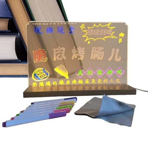 2025 Neues LED -Notizbrett mit Farben, Acryl -Trockenerase -Board mit leichten, klaren Acryl -Schreiblicht -Light Board für Office School Home von Dtaigou