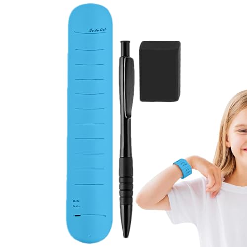 Dtaigou Handgelenk Memo Pad, Memo Slap Armbänder | Erinnerungsarmband mit Stift und Radiergummi | Silikon wasserdichtes Armband für die Arbeitserinnerungsliste Täglicher Organisation von Dtaigou