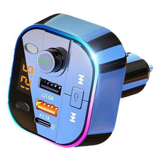Dtaigou Radio -Musikadapter für drahtlose Autos, FM -Sender -Autoadapter - Radio -Sender -Auto Ladegerät Wireless Audioempfänger - Lautsprecher Stereosysteme, multifunktionale Fahrzeuge Laden von Dtaigou
