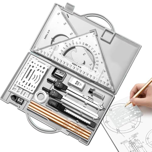 Dtaigou -Set, Geometrie -Set, 16x Math Geometrie Kit, Entwurf von Tools mit Speicherbox Zeichnungsmittel für Künstler Schüler Lehrer Architekten von Dtaigou