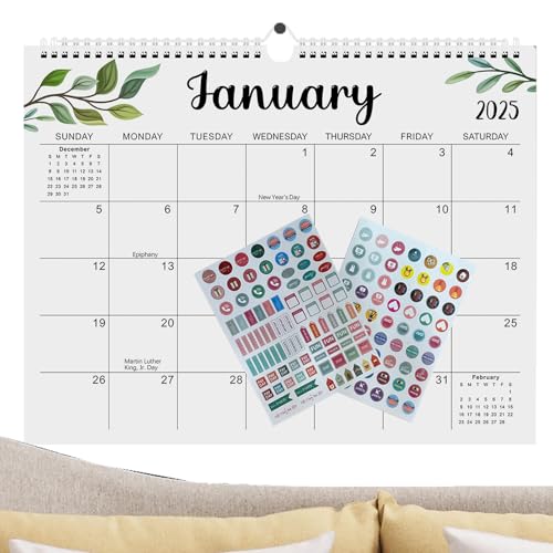 Dtaigou Wandkalender 2025-2026.2025-2026 Wandkalender - Dekorative Hangable -Kalender,Planungsplanung Vorräte, 18 Monate Twin-Wire-Wandplaner für Wohnzimmer in der Heimschule von Dtaigou