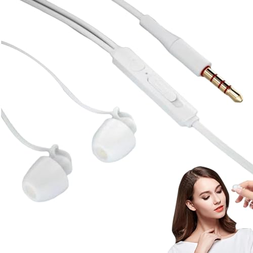 Dtaigou Weiche Kopfhörer zum Schlafen mit Kabel,Kabelgebundene Schlafkopfhörer | Weiche Silikon-Schlafkopfhörer,Kabelgebundene In-Ear-Ohrhörer mit Geräuschunterdrückung zum Schlafen für Computer, von Dtaigou