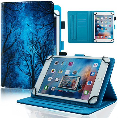 Dteck 9,5-10,5 Zoll Universal Hülle, Flip Stand Leder Cover für Galaxy Tab 9.6 9.7 10.1 10.4 10.5 /iPad Pro 9.7 /Dragon Touch 10 10.1 /Lenovo Tab 10.1 10.3 /Android Tablet 10 10.1 Zoll, Green Forest von Dteck