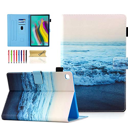 Dteck Folio-Schutzhülle für Samsung Galaxy Tab S5E 10.5 2019 T720 T725, leicht, dreifach klappbare Ständer-Hülle, mit automatischer Sleep/Wake-Funktion für Galaxy Tab S5E Tablet SM-T720 (Wi-Fi)/SM-T725 (LTE) 2019 Release C_Peace Sea von Dteck