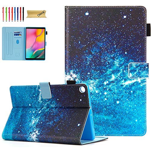 Dteck Galaxy Tab A 10.1 Hülle 2019 Tablet SM-T510/T515, [Lebendige Farben-Design] Slim PU Leder Folio Stand Cover mit Magnetverschluss für Samsung Galaxy Tab A 10.1 Zoll SM-T510, Blau Galaxy von Dteck