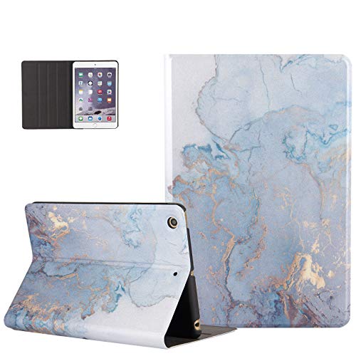 Dteck Marmorhülle für iPad Mini 5 2019 / iPad Mini 4 2015, ultradünn, mehrere Winkel, mit automatischer Schlaf-/Wachfunktion, für Apple iPad Mini 4 / Mini 5 (7.9 Zoll Tablet) – Marmorblau von Dteck