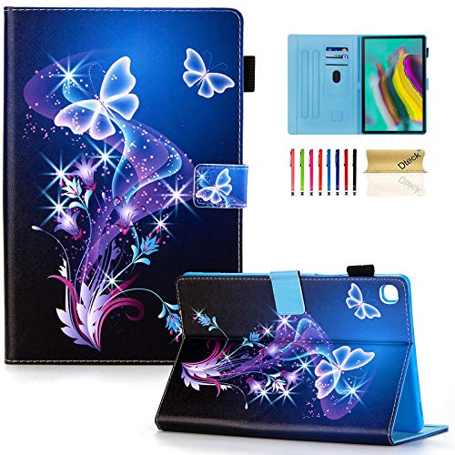Dteck Schutzhülle für Galaxy Tab S5e 10.5 2019 SM-T720/T725 – Slim PU Leder Multi-Winkel Folio Stand Smart Cover mit Kartenhalter für Samsung Galaxy Tab S5e 10,5 Zoll 2019 Release, Lila Schmetterling von Dteck