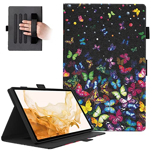 Dteck Schutzhülle für Galaxy Tab S7 FE 5G/S8 Plus/S7 Plus 12.5 Zoll Tablet, automatische Wake/Sleep Cover mit Stifthalter für Samsung Tab S7 FE 2021/S8+ 2022/S7+ 20202020 , Schmetterling von Dteck