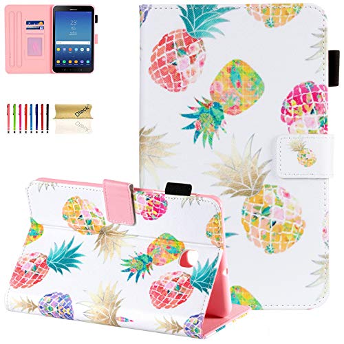 Dteck Schutzhülle für Samsung Galaxy Tab A 8.0 2018 SM-T387 Verizon/Sprint/T-Mobile, Slim Folio Stand Premium Leder Wallet Cover mit Foto Slot für Samsung Galaxy Tab A 8.0 Tablet SM-T387, Farbe Ananas von Dteck